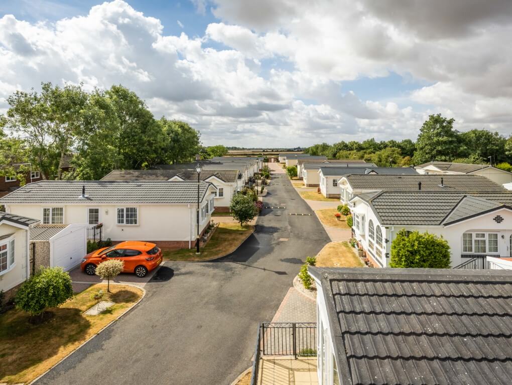 A high-angle shot capturing all the homes built on the Parklands site